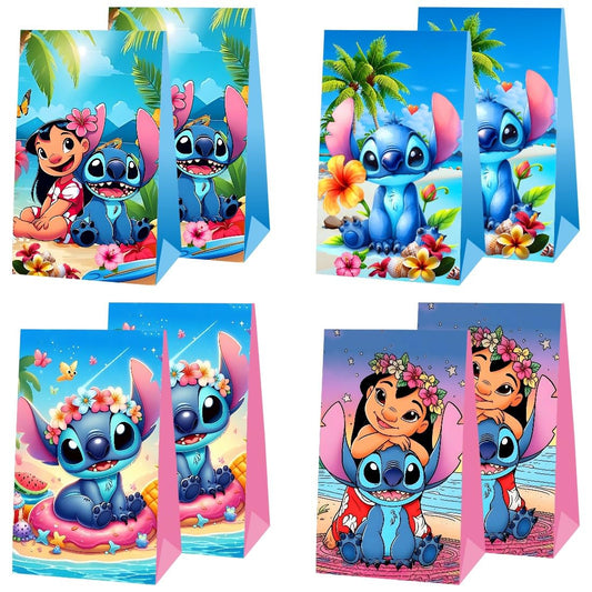 BNFUO 12pcs Stitch and Angel Goodie Bags Party Bags Gift Bags for Birthday Party, Stitch Birthday Party Supplies Birthday Decorations