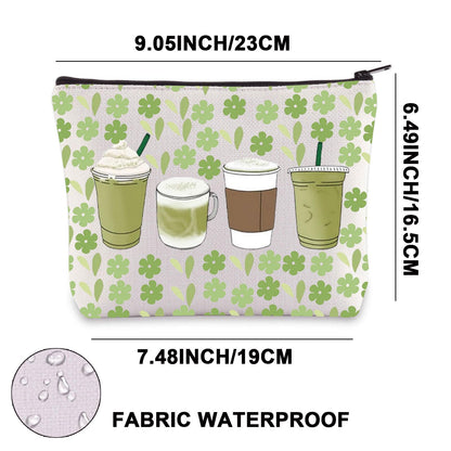 G2TUP Matcha Makeup Bag Matcha Latte Lover Gift Matcha Green Tea Gifts Matcha Drink Lover Zipper Pouch (Green Matcha)