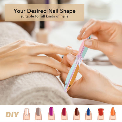 6 Sided Nail File and Nail Buffers, Multi-Functional Nail File for Shaping and Polishing, Gifts for Women, Stocking Stuffers, Nail Care Tool, All-in-One Shaping & Buffing
