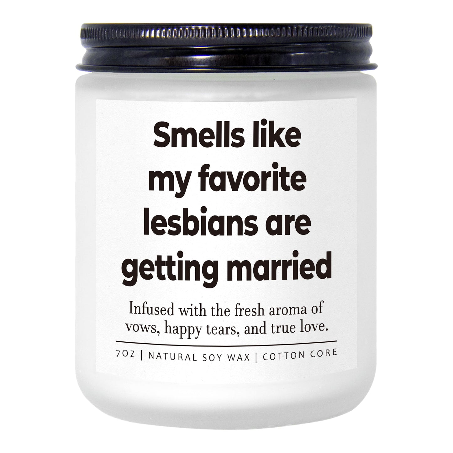 Lesbian Wedding Gifts for Couples, Funny LGBTQ Wedding Gift for Queer, Friends, Lesbian Bridal Shower Gifts for Bride, Lesbians Engaged Candle, Sister, 7oz Lavender Scented Soy Wax Candle