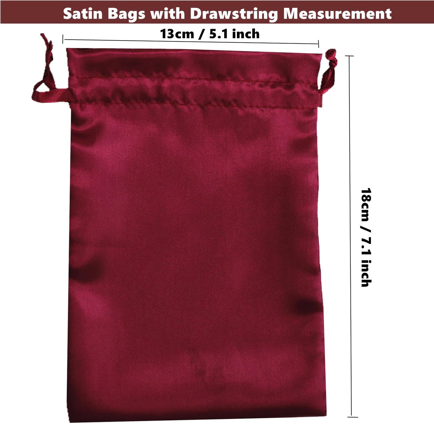 35 PCS 5" x 7" Drawstring Gift Bags - Drawstring Favor Bags - Satin Pouch Wedding Favor Drawstring Bags - Jewelry Pouches - Fabric Gift Candy Bags for Valentine's Day, Birthday (Burgundy)
