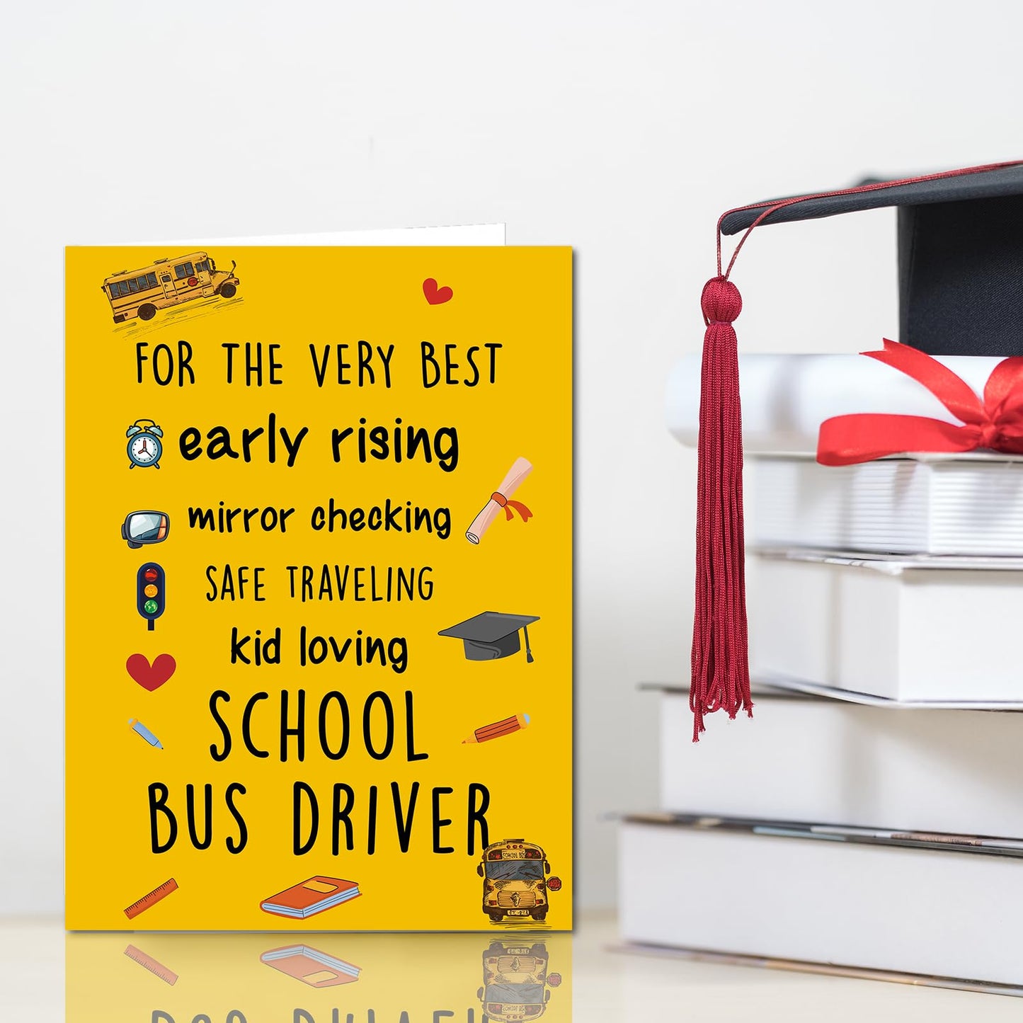 Unique School Bus Driver Thank You Card,Large Bus Driver Appreciation Cards,Thank You Card Gifts for School Bus Driver Retirement Gifts,Funny Thank You School Bus Driver Gifts