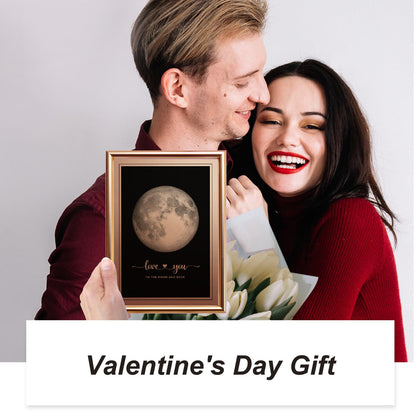 IGREAN I Love You to the Moon and Back - Bronze Moon Print in Frame, Great Gift for Special Occasion, Engagement, Wedding, Anniversary, Mother 's Day Gift