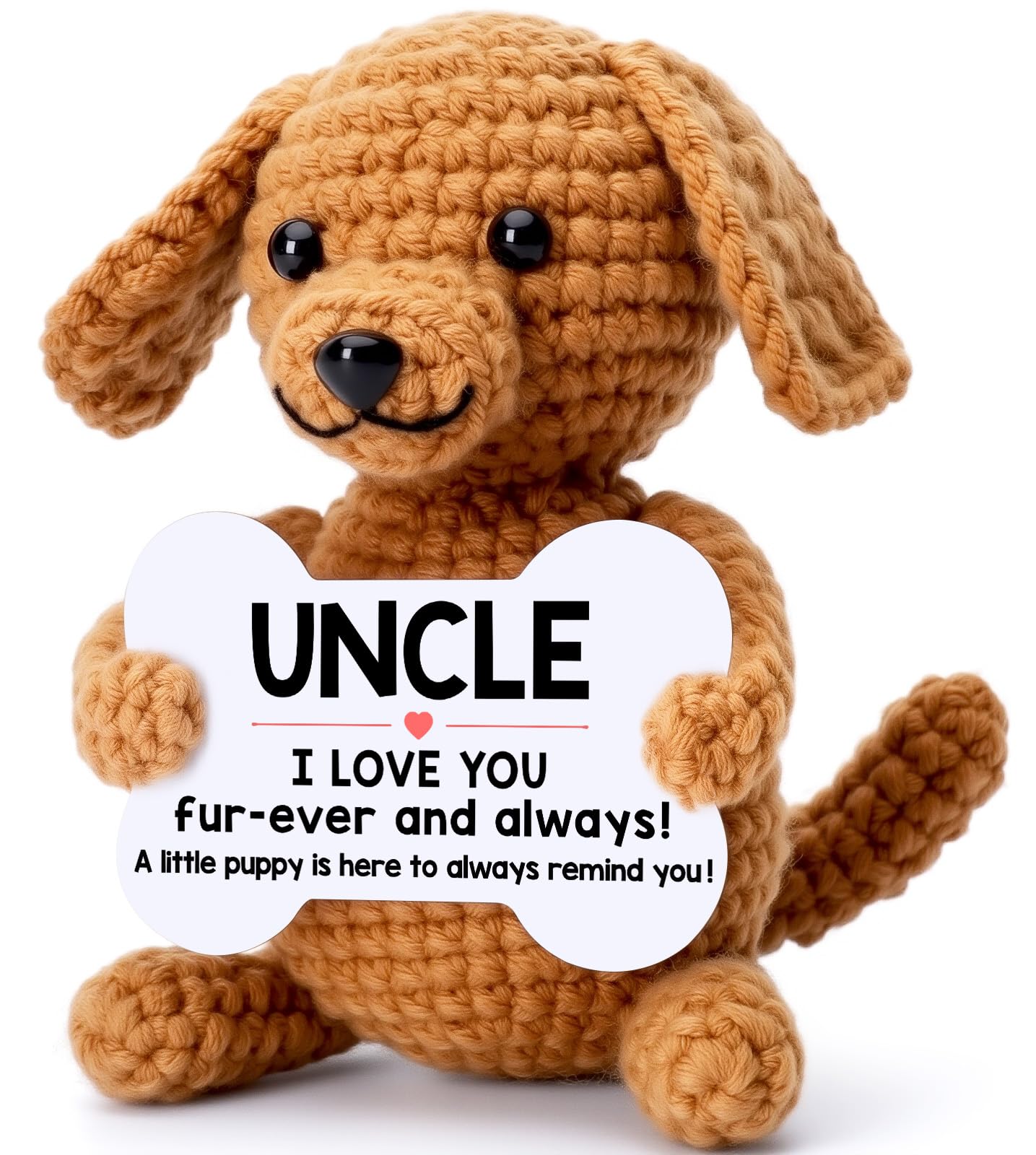 Funny Dog Uncle Gifts from Niece Nephew, Christmas Birthday Gifts for Uncle, Great Small Presents for Men Cool Things Cute Stuff, Xmas Ornament Decor Mini Stocking Stuffers I Love You Puppy