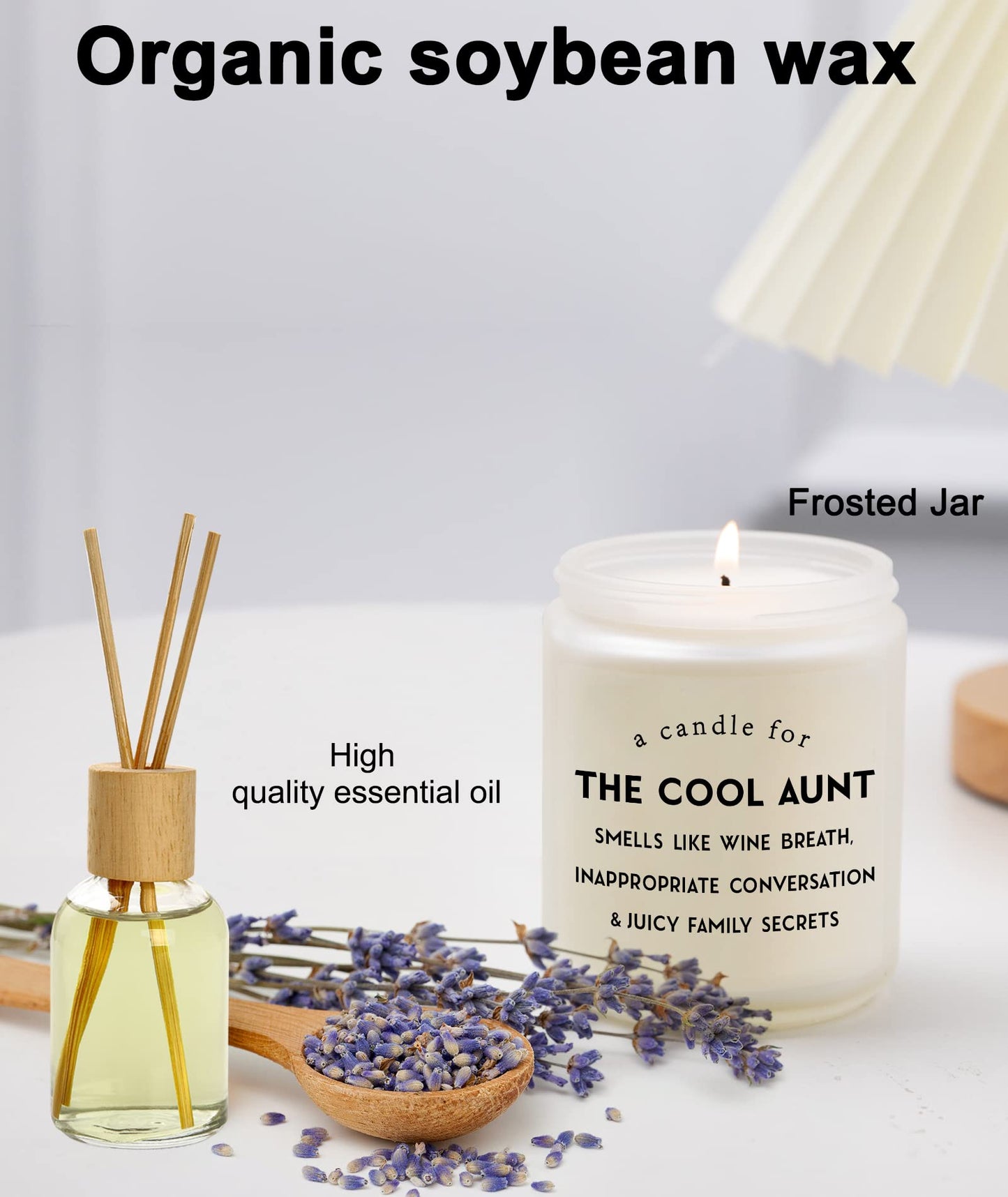 Cool Aunt Lavender Candle Gifts: Funny New Aunt Birthday Gifts from Niece Nephew Best Aunty Ever Christamas Day Gift 7oz