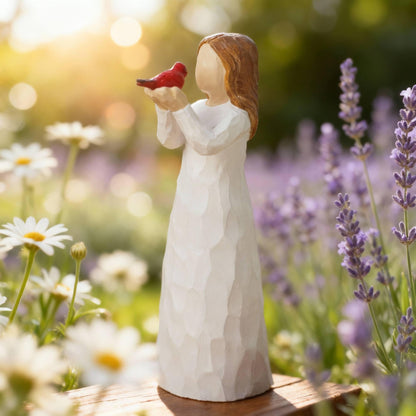 Angel Cardinal Figurines Gift for Women, Messenger, Sympathy Gifts for Loss of Loved One, Sculpted Hand-Painted Figure Statue Home Decor