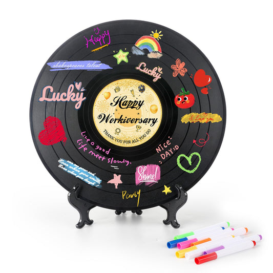 Work Anniversary Guest Book Alternative Signature Vinyl Record Congrats Happy Workiversary Gifts for Men Women Thank You for All You Do Happy Workiversary Party Decor