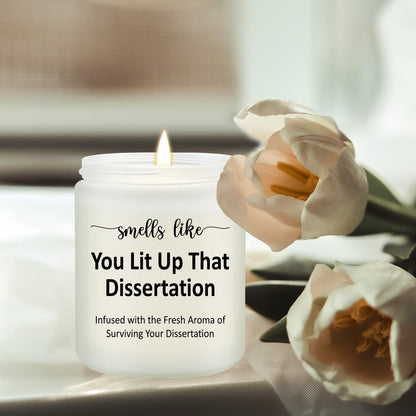 PhD Graduation Gifts - Doctorate Degree Gifts for Women - Congratulations Present for Him, Her, Doctoral Graduates, PhD Student - Lavender Scented Candle
