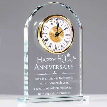 YWHL 40th Wedding Anniversary Clock Gifts for Husband Wife, Happy 40th Anniversary Clock for Parents, 40 Year Anniversary Surprise Gifts for Couple (Battery not Included)