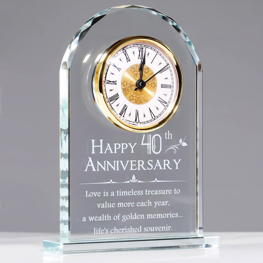 YWHL 40th Wedding Anniversary Clock Gifts for Husband Wife, Happy 40th Anniversary Clock for Parents, 40 Year Anniversary Surprise Gifts for Couple (Battery not Included)