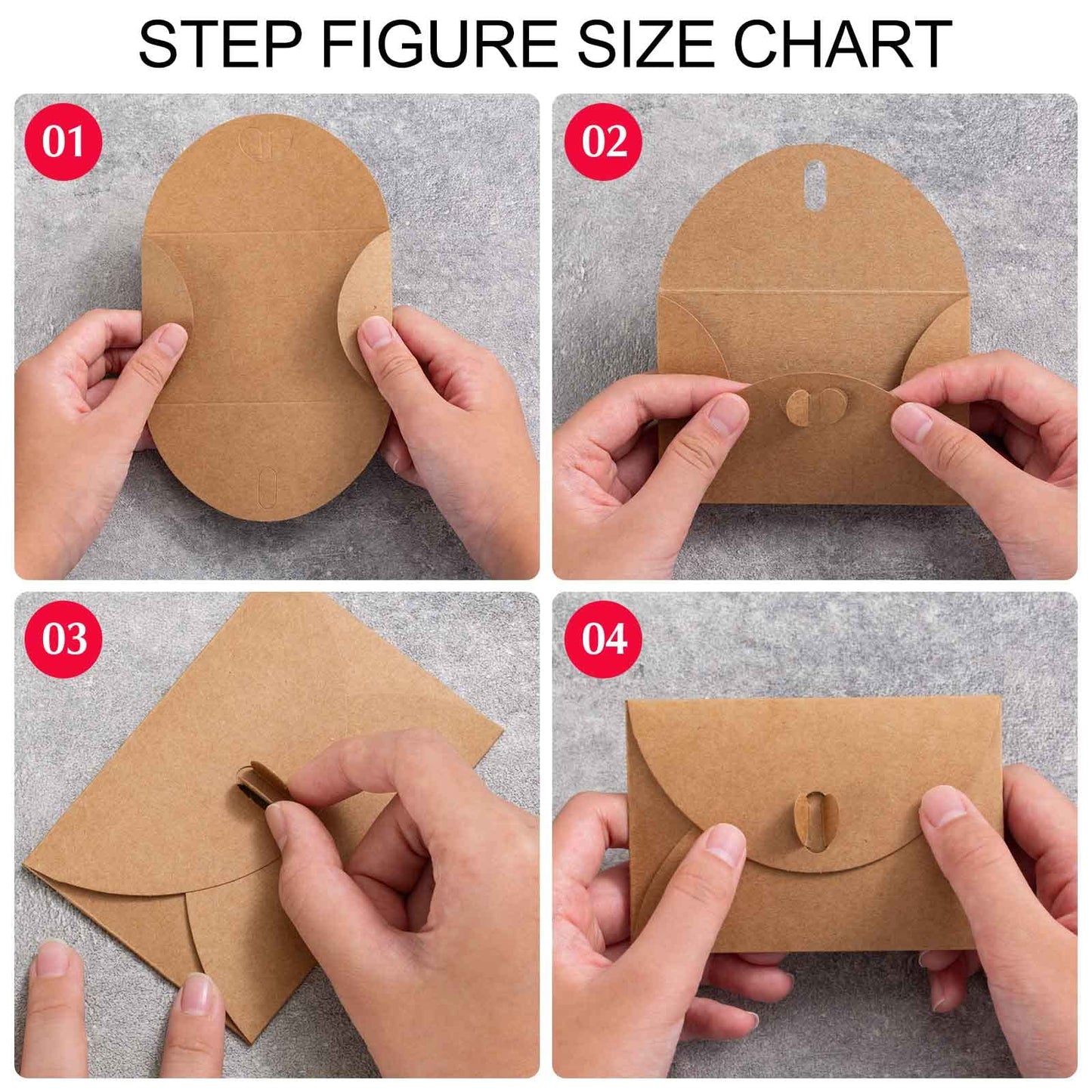 Primbeeks 100 Pcs Premium Gift Card Envelopes, 4 x 2.8 inch Gift Card Holders, Mini Seed Kraft Paper Cute Envelopes with Heart Clasp for Gift Cards, Weddings Favors, Party Favors
