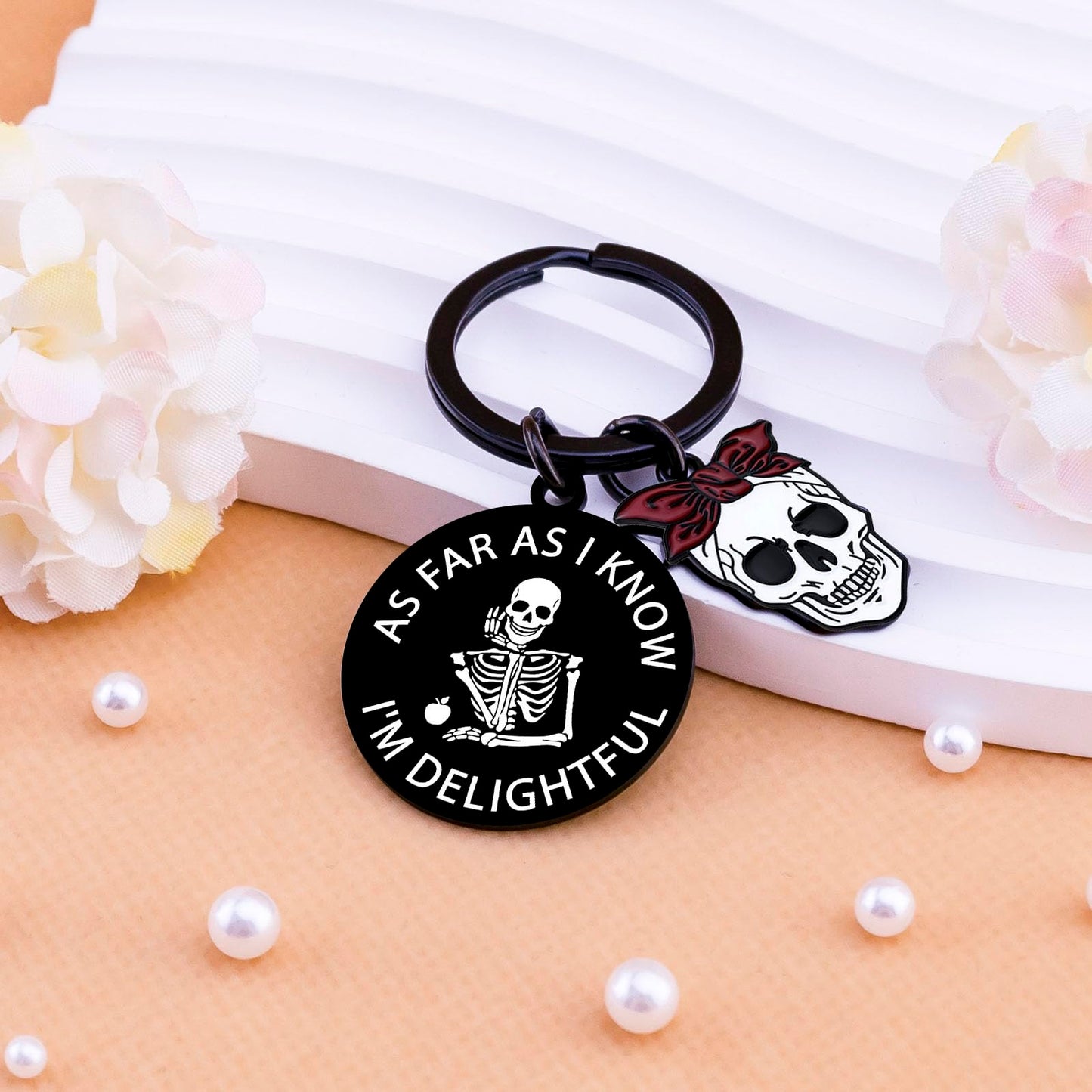 Goth Gifts for Women Gothic Keychain Skull Keychain for Teens Witchy Gifts for Women Skeleton Keychains Spooky Basket Stuffers Horror Gift for Friend Funny Halloween Keychains