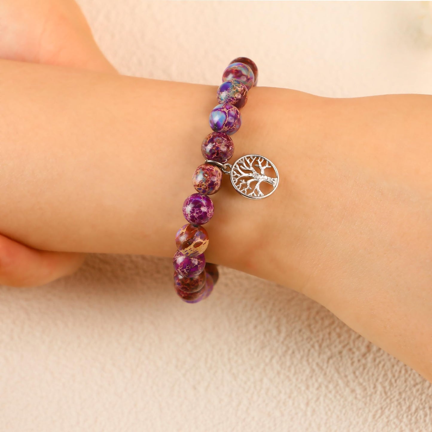 Sereney Birthday Gifts for Grandma Mom Bonus Mom, 60th 70th Birthday Gifts for Women as Grandmother Gifts, Bonus Mother Tree of Life Bracelet as Birthday Gift,Sister Bracelets for Women as Sister Gift