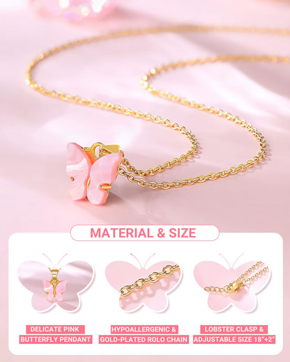 UNGENT THEM Happy 5th 6th 7th 8th 9th 10th 11th 12th Birthday Gifts, You Make The World A More Beautiful Place Butterfly Necklace Bday Presents