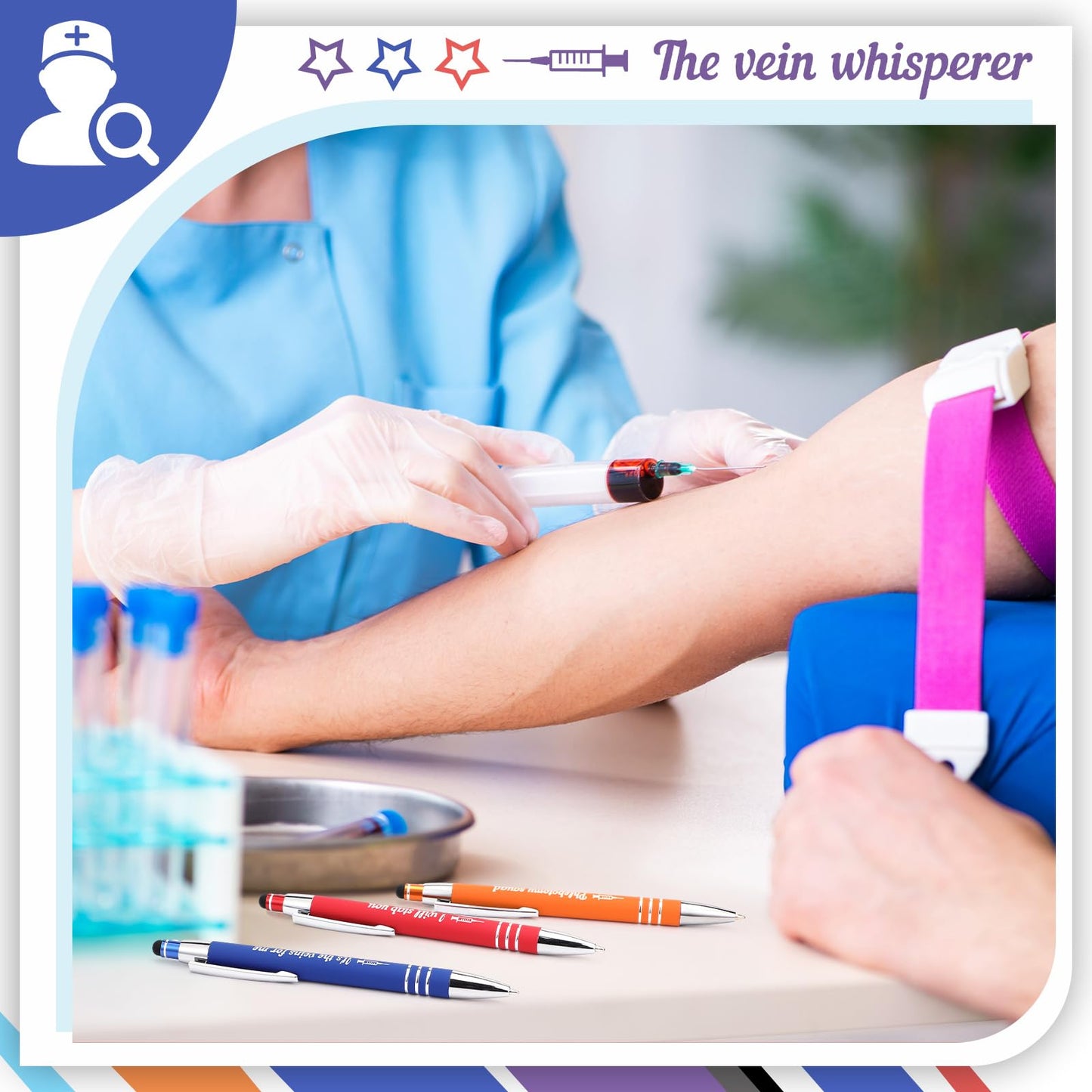 Sayglossy 12 Pcs Phlebotomist Gifts Phlebotomy Pens Bulk Phlebotomist Week Essentials Accessories Graduation Gifts for Nurse Friends Coworkers Nursing Staff Supplies