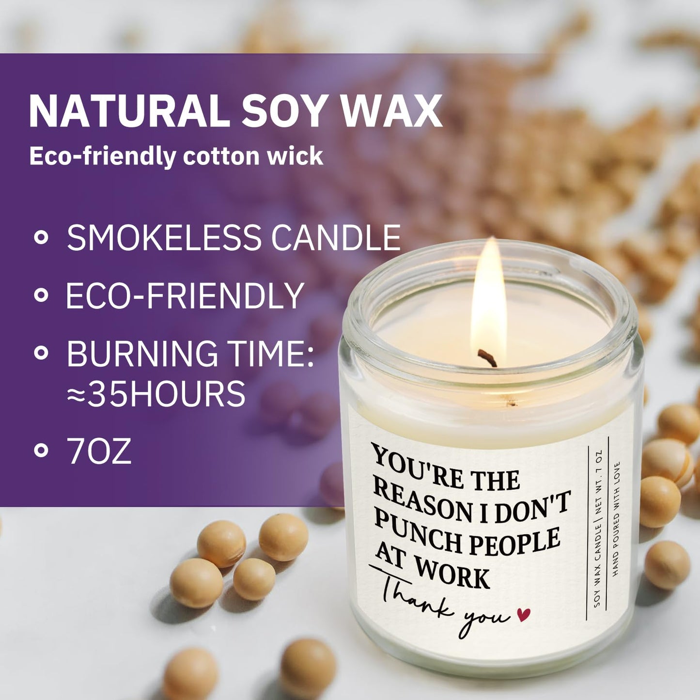 Gifts for Coworker, Work Bestie, Boss Lady Gifts for Women, Funny Birthday Retirement Farewell Appreciation Presnets for Coworker, Boss, Employee - Handmade Lavender Scented Candle 7oz
