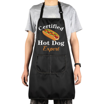 JNIAP Hot Dog Apron With Pockets Hot Dogs Lover Gifts Hot Dogs Chef Apron Fast Food Apron Hot Dog Maker Aprons
