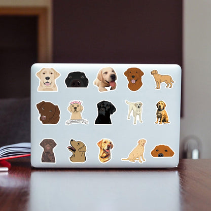 60pcs Labrador Retriever Stickers Vinyl Waterproof Aesthetic Cute Cartoon Animals Dog Decals Stickers for Laptop Water Bottles Skateboard Book Scrapbook Luggage Decals for Adults