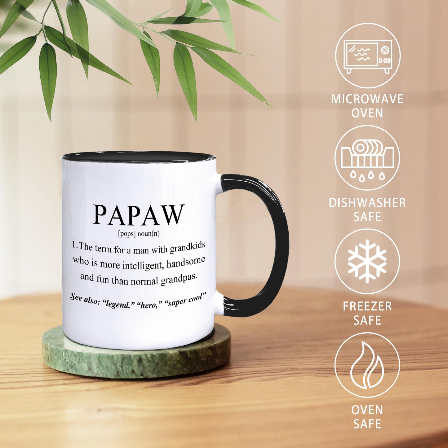 Papaw Coffee Mugs, Grandpa Coffee Teacup, Fathers Day Christmas Birthday Gifts for Papaws, Grandpa Papaws Gifts from Grandkids Grandchildren, Papaw Definition Ceramic CoffeeMug 11oz
