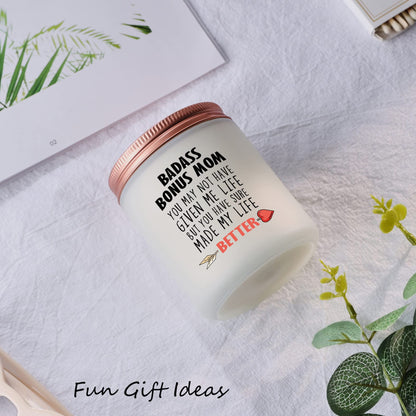 Bonus Mom Gifts- Mother in Law, Stepmom irthday Christmas Mothers Day Gifts- Funny Best Candle Gift Ideas for Adopted Mom from Daughter Son