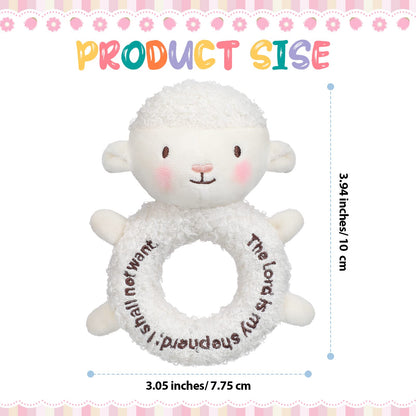 Karenhi Stuffed Animal Little Stuffed Animal Praying Baptism Soft Plush Snuggle God's Toy with Embroidered Religious Gift for Boys Girl Baby Showers Mom's Nursery Decor Doll Toy(Lamb,White)
