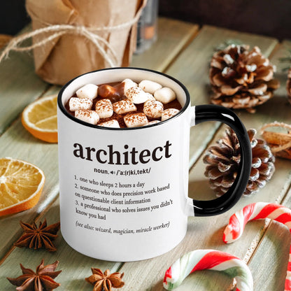 Cabtnca Architecture Gifts, Christmas Gifts for Architects & Architecture Students Teachers, 11Oz Mug with Architect Text, Graduation Birthday Office Gift for Men Women