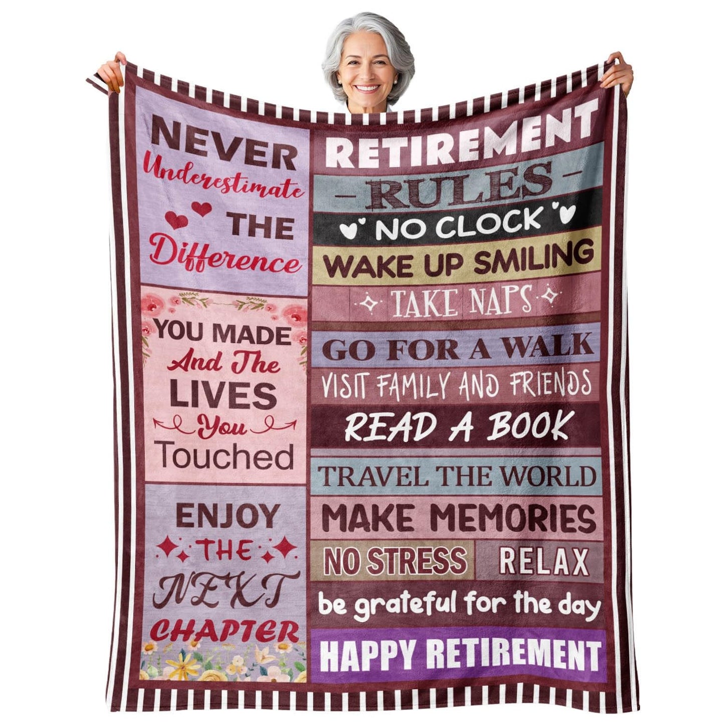 Retirement Gift for Woman - Retirement Gifts for Women Men 2026 - Happy Retirement Gifts for Women Mom Teacher Nurse Coworker Retirees - Happy Retirement Party Decorations - Retirement Blanket 50"X60"