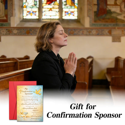 Confirmation Sponsor Cards-Confirmation Sponsor Gifts for Women Men Godmother Godfather Sponsors Appreciation Gifts-Easter Basket Stuffers Christian Catholic Confirmation-Cards from Teenage Boy Girl