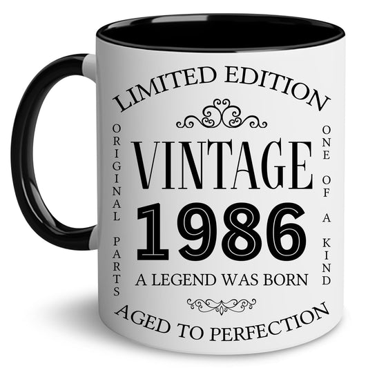 GLAKEUN 40th Birthday Gifts Men - 40th Birthday Gifts Women - Happy 40 th Birthdays Mug - 40 th Bday Cups - Vintage 1986 Coffee Mug - Born in 1986 Present Ideas - Turning Forty Gift For Dad, Mom