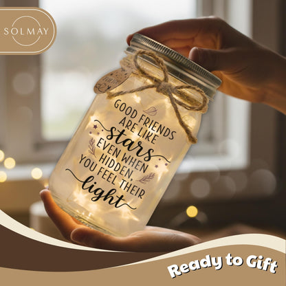 SOLMAY Friendship Gifts for Women, Unique Birthday Gifts for Women, Best Friend High School Graduation Gift, Long Distance Keepsake, Sentimental Mason Star Jar