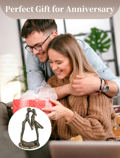 Sziqiqi 8th Anniversary Couple Gifts: 8 Year Anniversary Wedding Gifts for Him Her - 8th Wedding Gift for Husband Wife - Gift for Christmas Birthday Valentines Day Kissing Couple Figurines