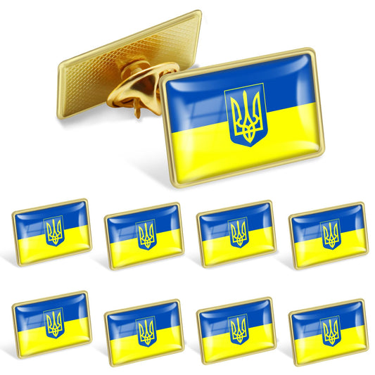 Ukraine Flag Pin 12/25/50/100Pcs - Enamel Ukrainian National Lapel Pins with Butterfly Clasp Bulk Decoration for Clothes Bags Gifts Souvenir