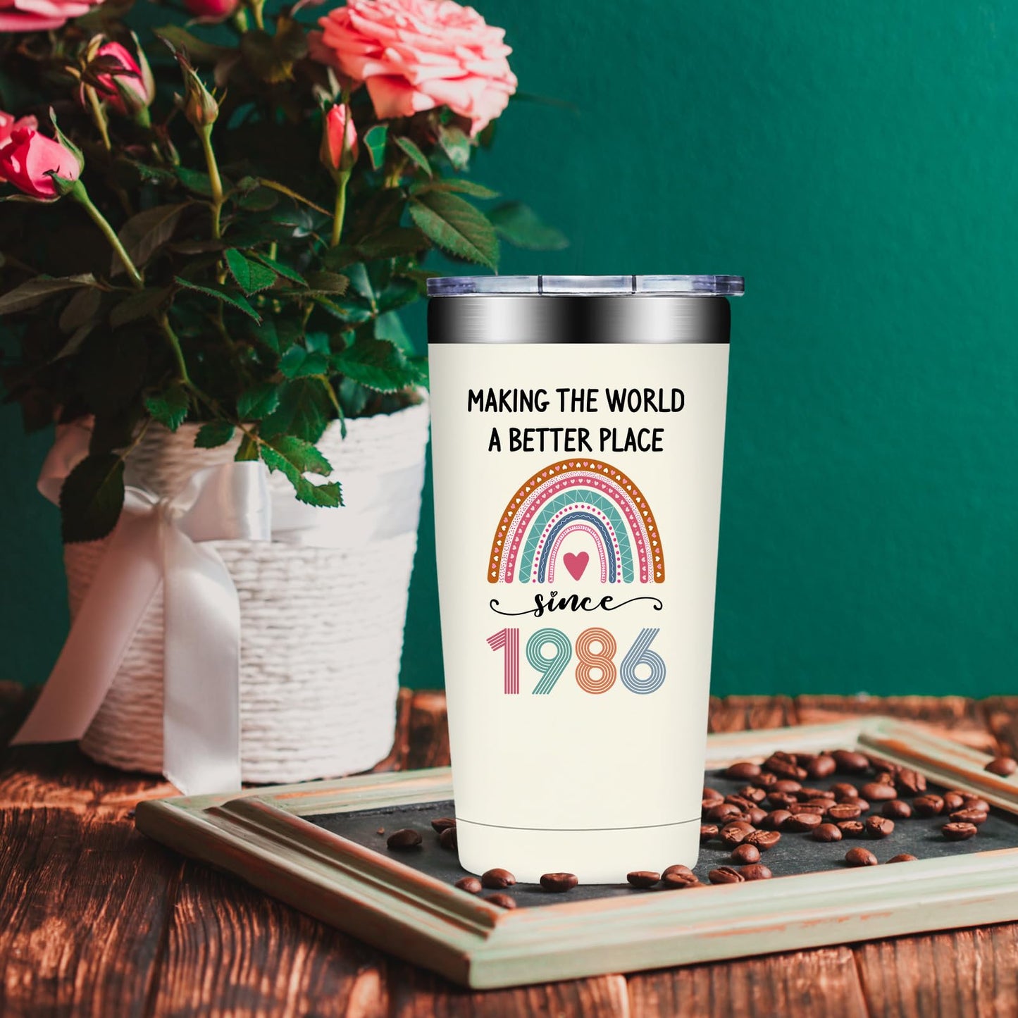 40th Birthday Gifts Women - 1986 40th Birthday Decorations for Women - Turning 40 Year Old Gifts Her - 40 Fabulous Tumbler 20 oz