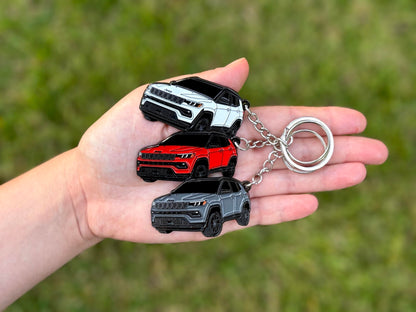 Jeep Compass Metal Keychain – Officially Licensed Jeep Accessories for Women Men Key Chain Cool Fob Gift