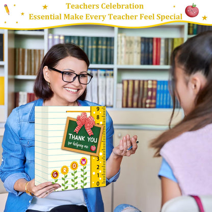 BIZIBAFF Teacher Appreciation Gift Bag - 13" Large Teacher Gift Bag with Tissue Paper and Handle Thank You Teachers Retirement Gifts Bag Graduation End of Year Gift for Teachers Appreciation