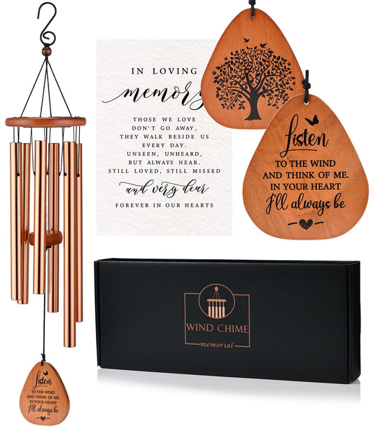 AMBOBE Memorial Wind Chimes Gifts, Sympathy Wind Chimes, Sympathy Gifts for Loss of Loved One, Bereavement Gift Baskets, Home Decor Outdoor Garden, Soothing Melodic Tones for Grieving Hearts