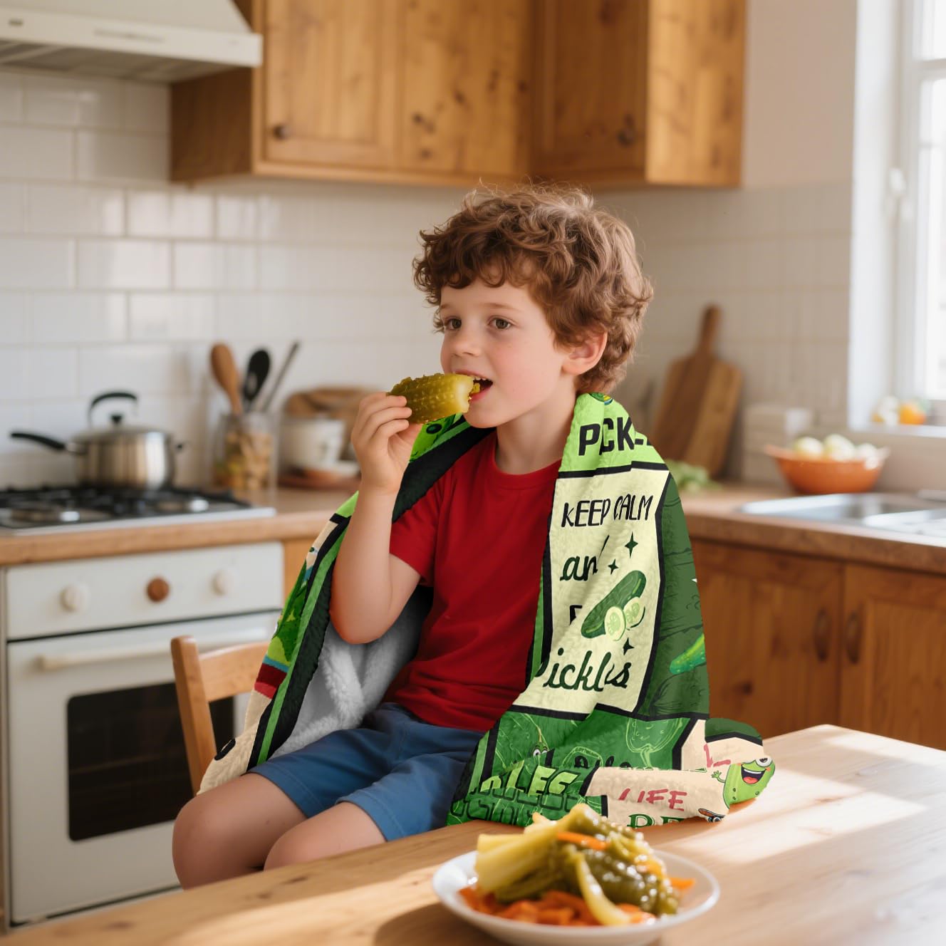 Pickle Gifts Blanket 50"x40", Pickles Gift for Pickle Lovers, Pickles Themed Present for Girl Boy Teens Kids, Birthday Gift Ideas for Her Him Women Men, Funny Gag Throw Blankets