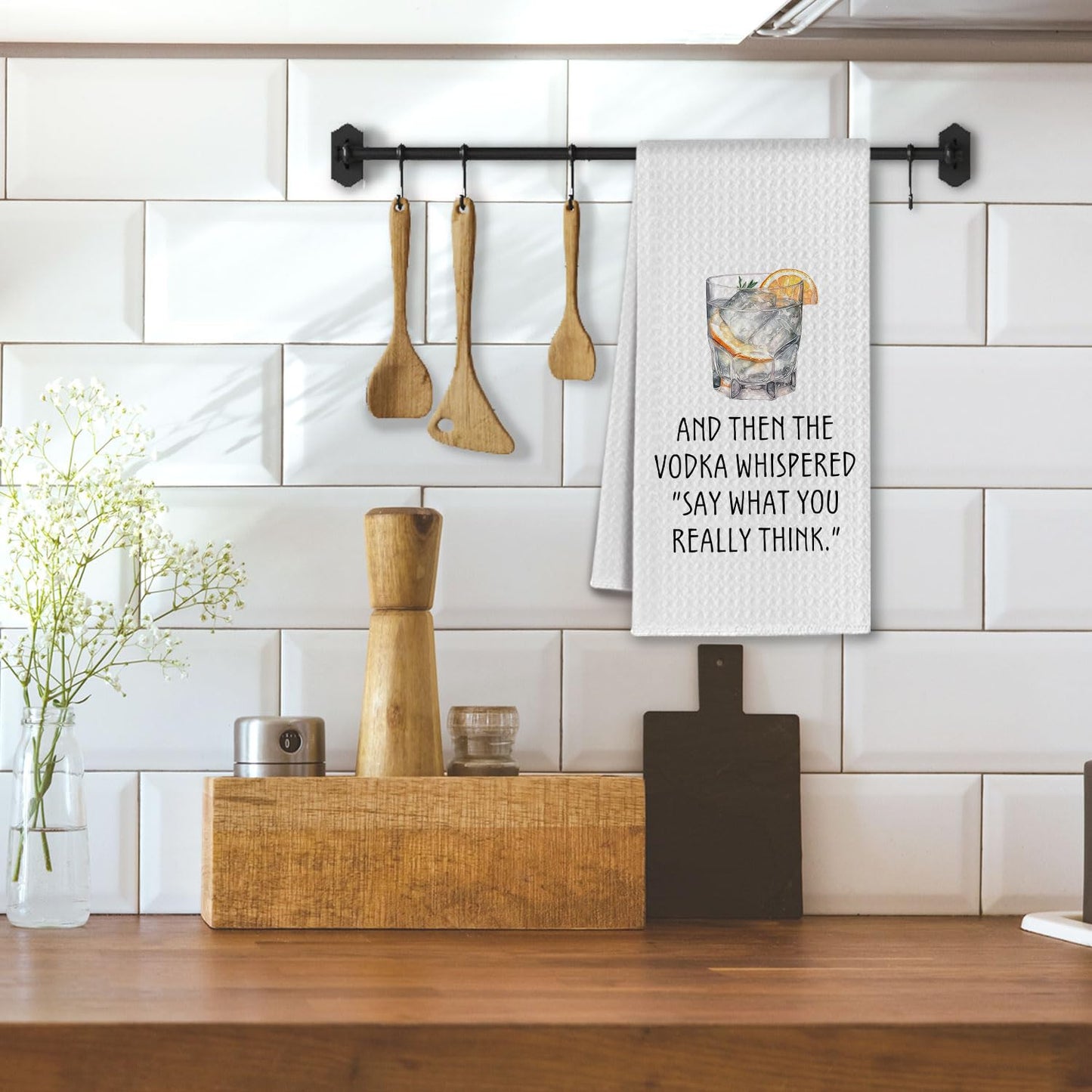 Vodka Gifts Kitchen Towels, Vodka Lover Gifts Dish Tea Towels for Kitchen Bar Cart Decor, Gift for Bartender Decorative Hand Towel, 16x24 Inches