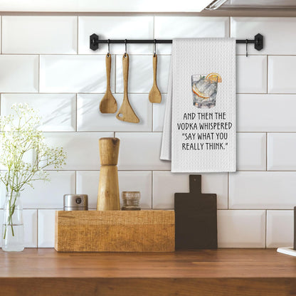Vodka Gifts Kitchen Towels, Vodka Lover Gifts Dish Tea Towels for Kitchen Bar Cart Decor, Gift for Bartender Decorative Hand Towel, 16x24 Inches