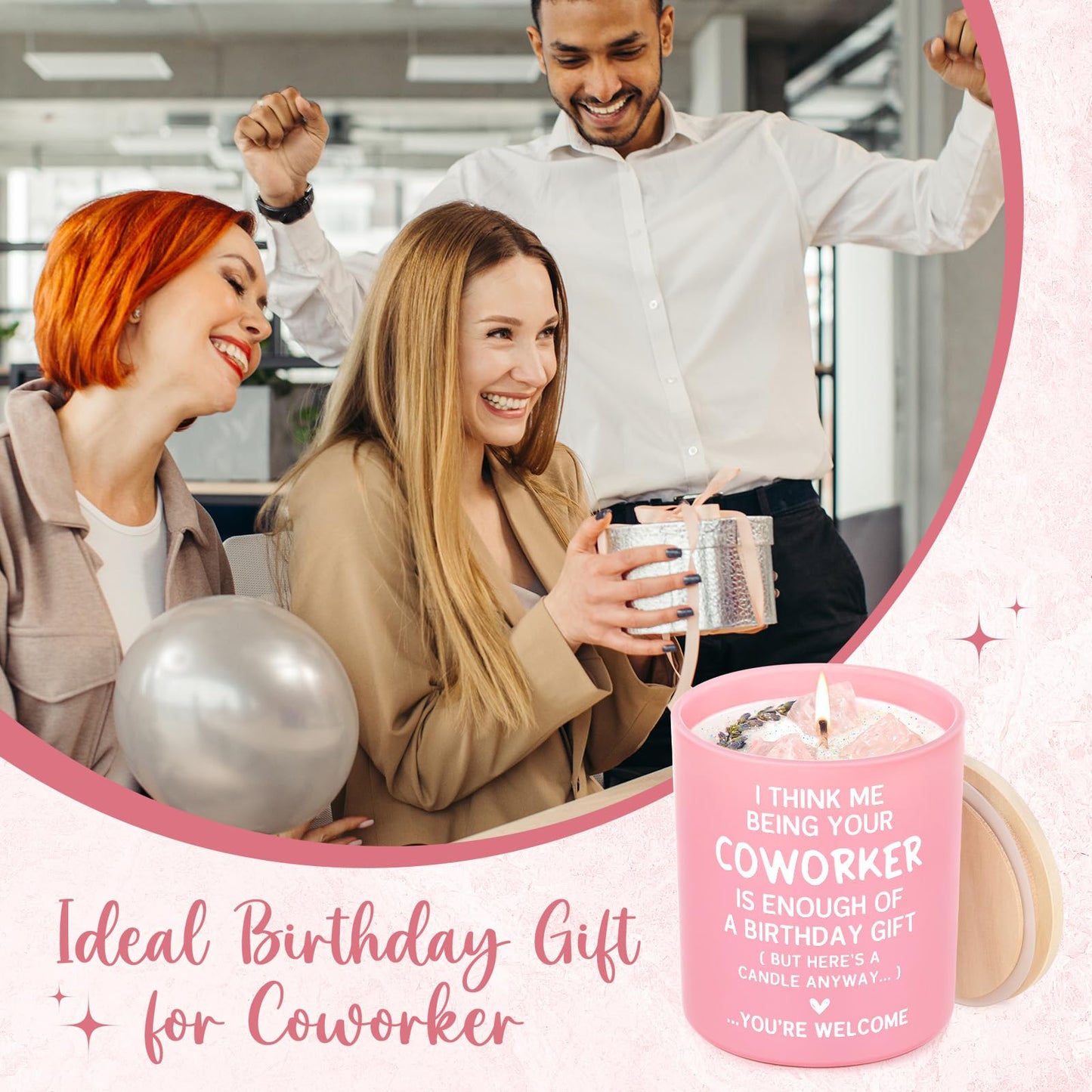 Coworker Birthday Gifts for Women, Funny Coworkers Candle 10Oz, Best Birthday Gift for Coworker Female, Work Besties, Cute Handmade Soy Wax Scented Candles