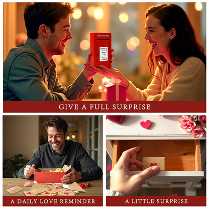 Romantic Love Postbox with 50 Mini Love Notes and Envelopes, Valentines Day Gifts for Him, Cute Valentines Gift for Husband Boyfriend, Vday LoveLetter, Long Distance Relationship Gifts