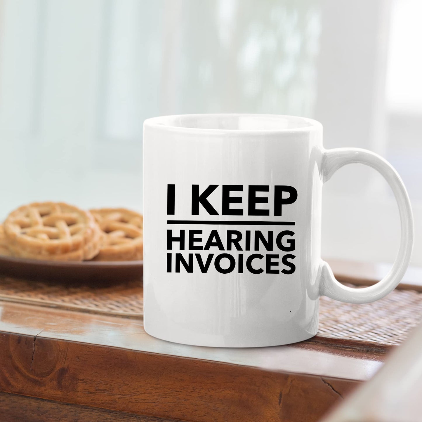 Panvola I Keep Hearing Invoices Accountant Gifts For Coworkers Accounting Student Graduation Gifts CPA Bookkeeper Novelty Drinkware Ceramic Mug (White)
