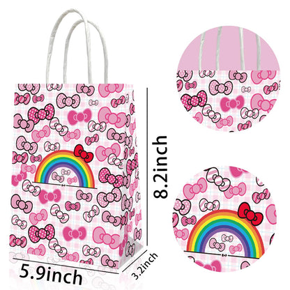 Leifyson 20pcs Pink Paper Gift Bags with Bows | Birthday Party, Wedding, Baby Shower & Holiday Favor Decorations | Eco-Friendly Stationery Supplies