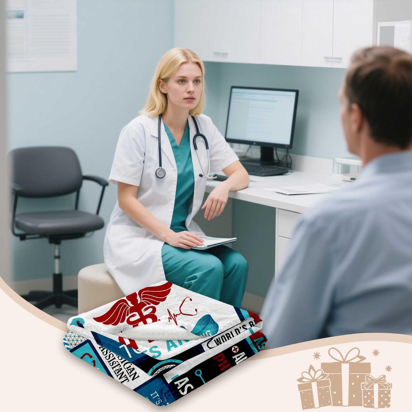 Physician Assistant Gifts for Women Men, PA Week Gift Blanket 60"X50", National Physician Assistant Day Gift, PA Gifts for Women Men