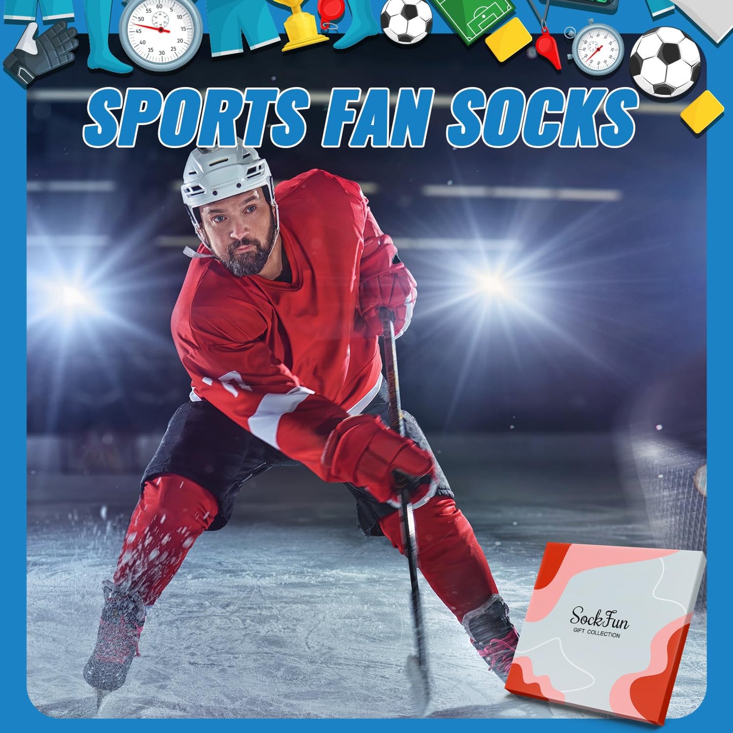Men Women Sports Gifts - Baseball Basketball Soccer Gifts, Racing Golfing Socks