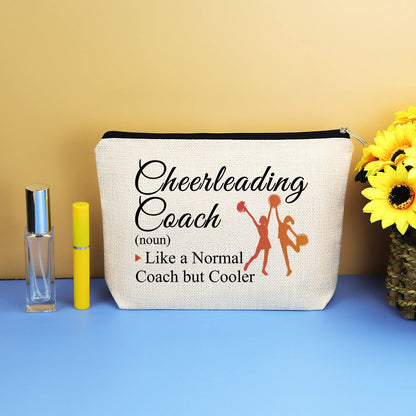 Cheerleading Cheer Coach Gift Makeup Bag for Women Cheer Mom Appreciation Gift Cheerleader Mother's Day Birthday Present for Cheerleader Cheerleading Mother Cowoorker Cosmetic Bag Travel Zipper Pouch