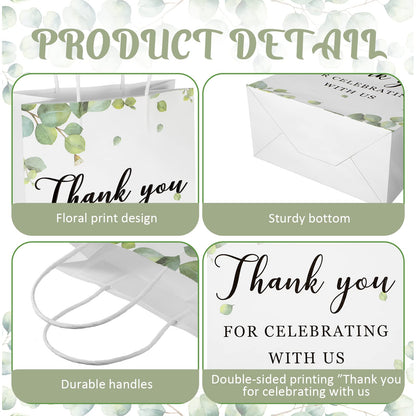 30 Pieces Wedding Welcome Bags Bulk with Handles,Thank You for Celebrating with Us,Wedding Favor Gift Bags for Guests Birthday Baby Shower Favors Supplies,8 x 4 x 10 Inch