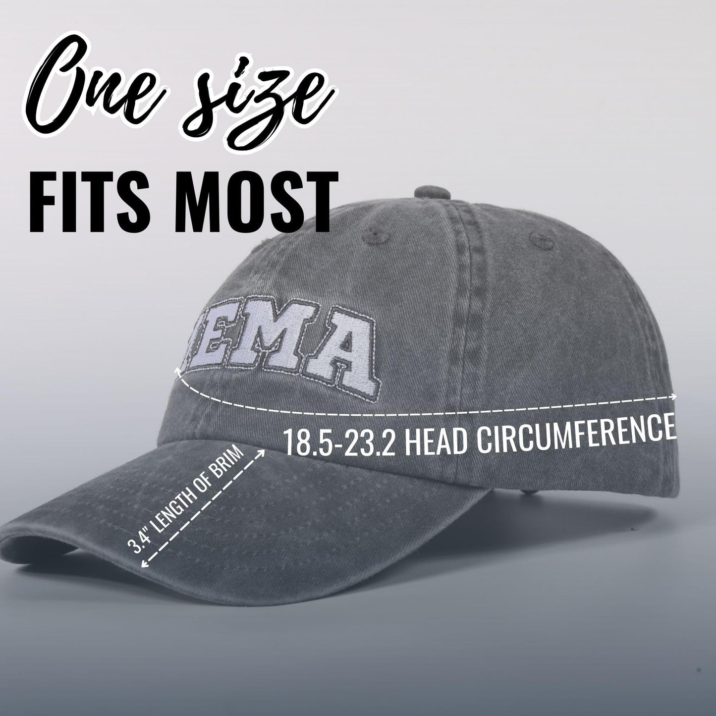 InnoBeta Mema Gifts Cap for Grandma, Funny Adjustable Embroidered Hat Gifts for Birthday, Christmas, Grey
