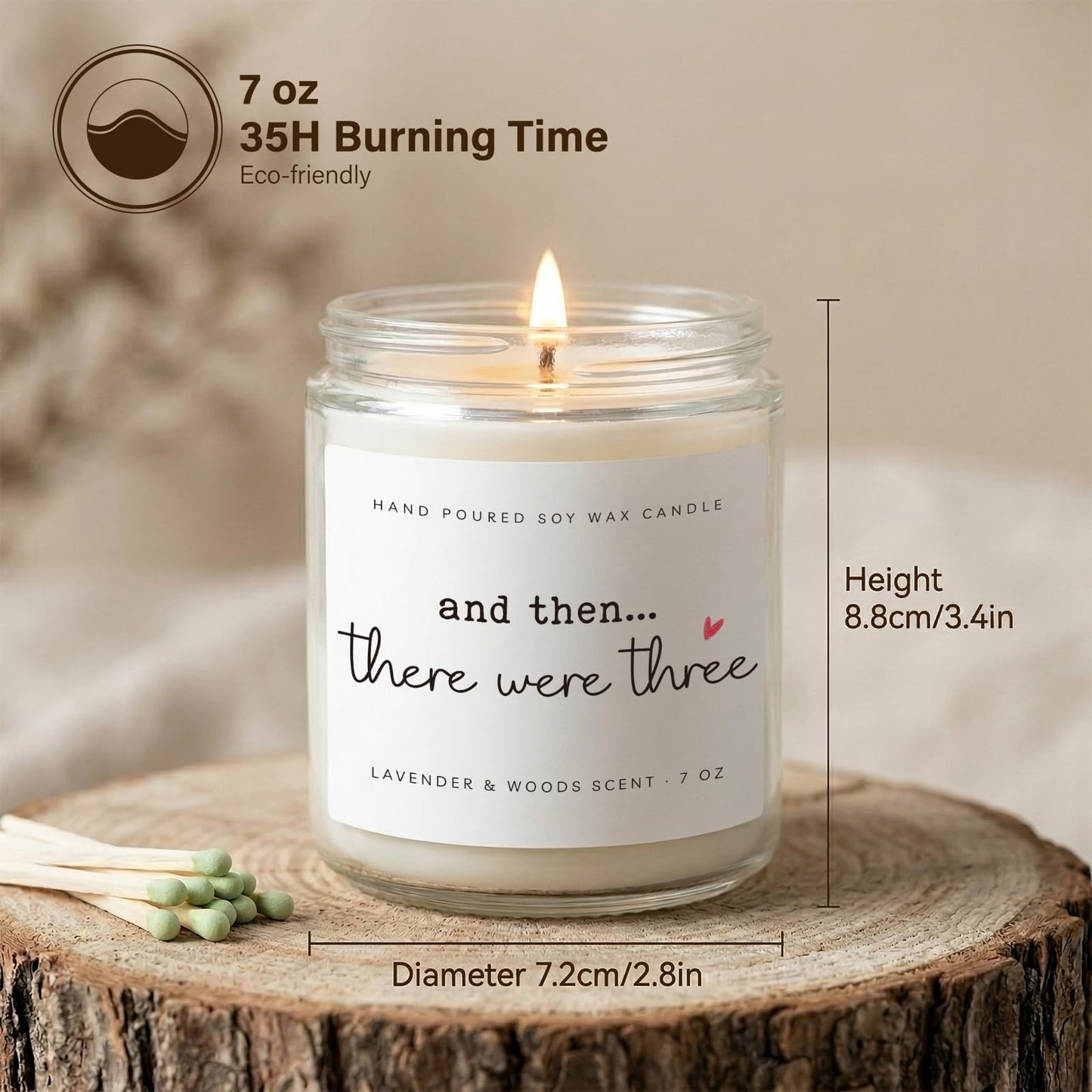 New Mom Gifts, Postpartum Gift for Moms, Gift for New Moms After Birth, New Parents Gifts for Couple, First Time Mom to Be - Lavender Scented Candle 7oz