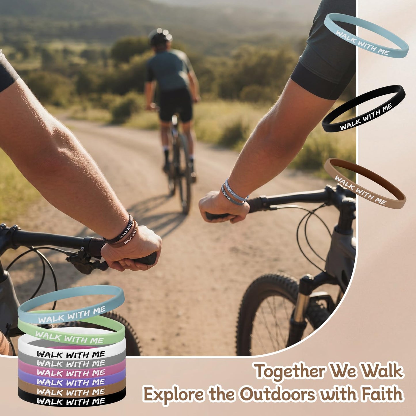 Gueevin 48 Pcs LDS Mormon Walk with Me ID Wristbands Ultra Thin Wristbands 2026 Youth Theme Gift for Men Women Teens Faith Based Encouragement Christian Youth Group Baptism Gifts